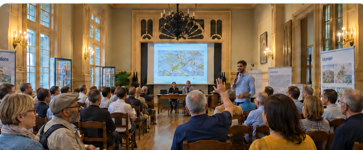 Des habitants prennent la parole lors d’une présentation du projet.